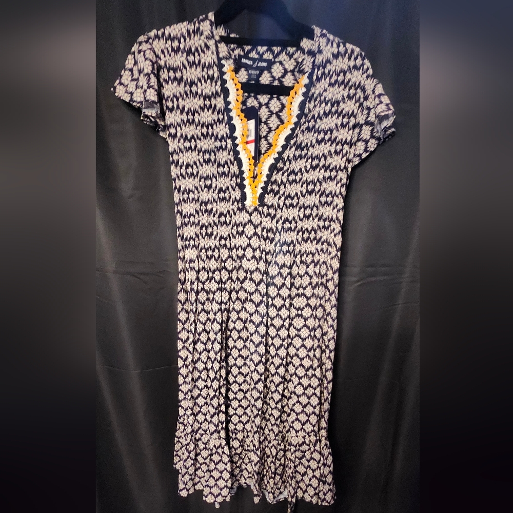 Nautica Jeans Dress With‎ Crochet Detail Neckline